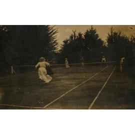 Ladies playing tennis at "Duddingston" North Taieri