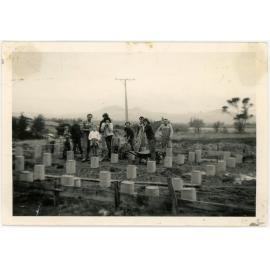 Building the piles for the placement of the Outram Courthouse at The Taieri Historical Park Outram.
