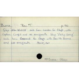Burns, Rev. T.