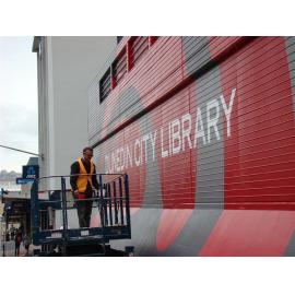 Painting of City Library exterior 2011