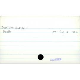 BURTON, Sidney T