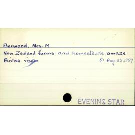 Burwood, Mrs. M.