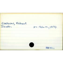 Cadzow, Robert