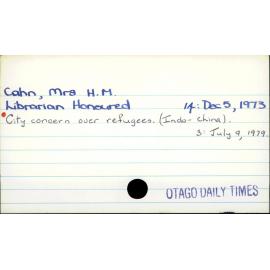 Cahn, Mrs HM