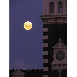 Moon over the Dunedin Railway Station