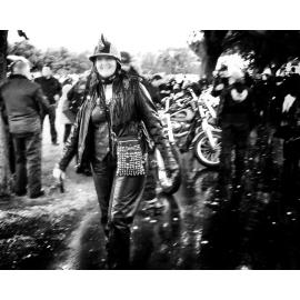 Biker with the Spiked Helmet
