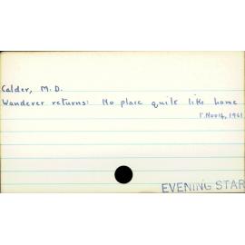 Calder, M. D.