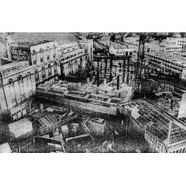 Building the Dunedin City Library on Civic Plaza, Moray Place