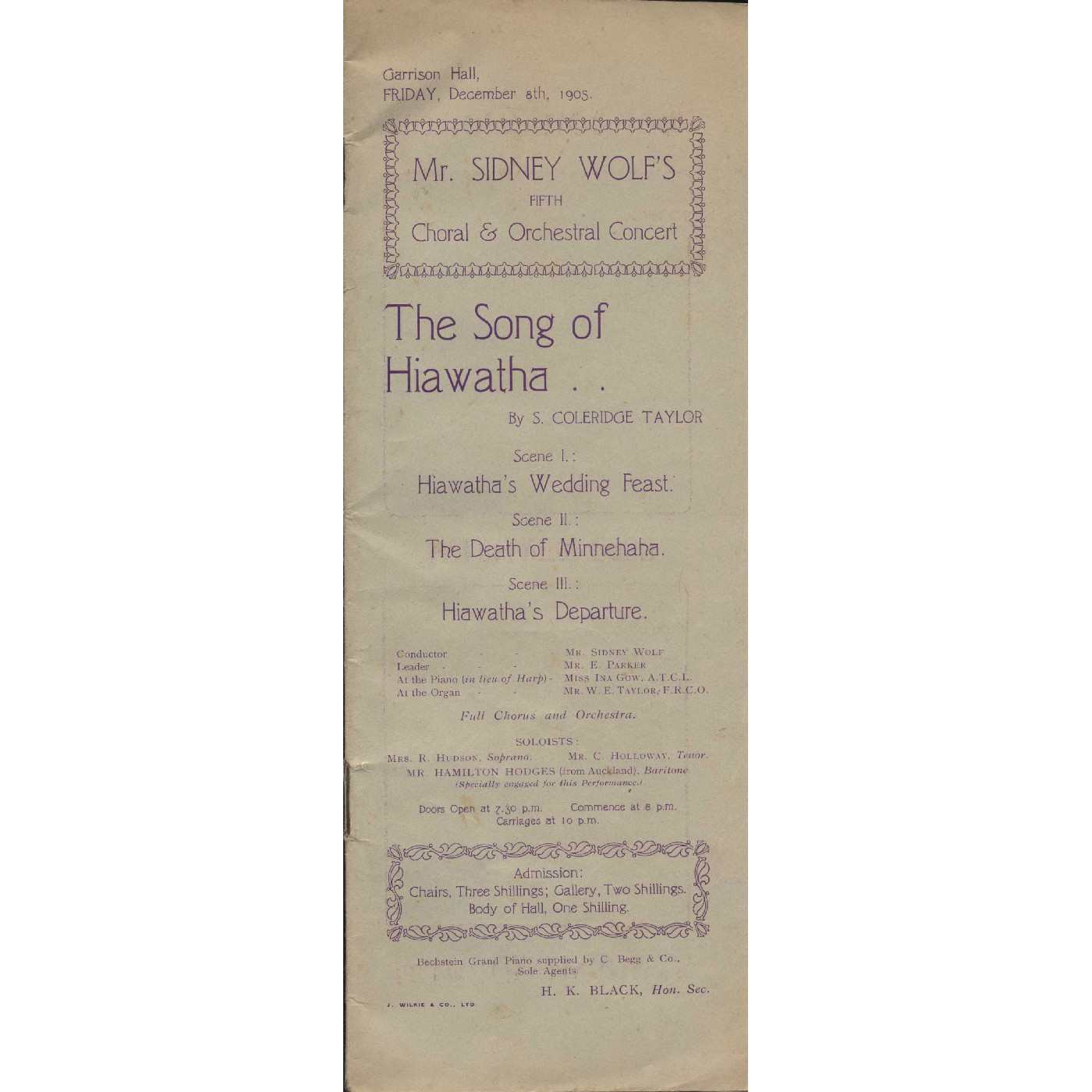 The Song of Hiawatha: Theatrical Programme