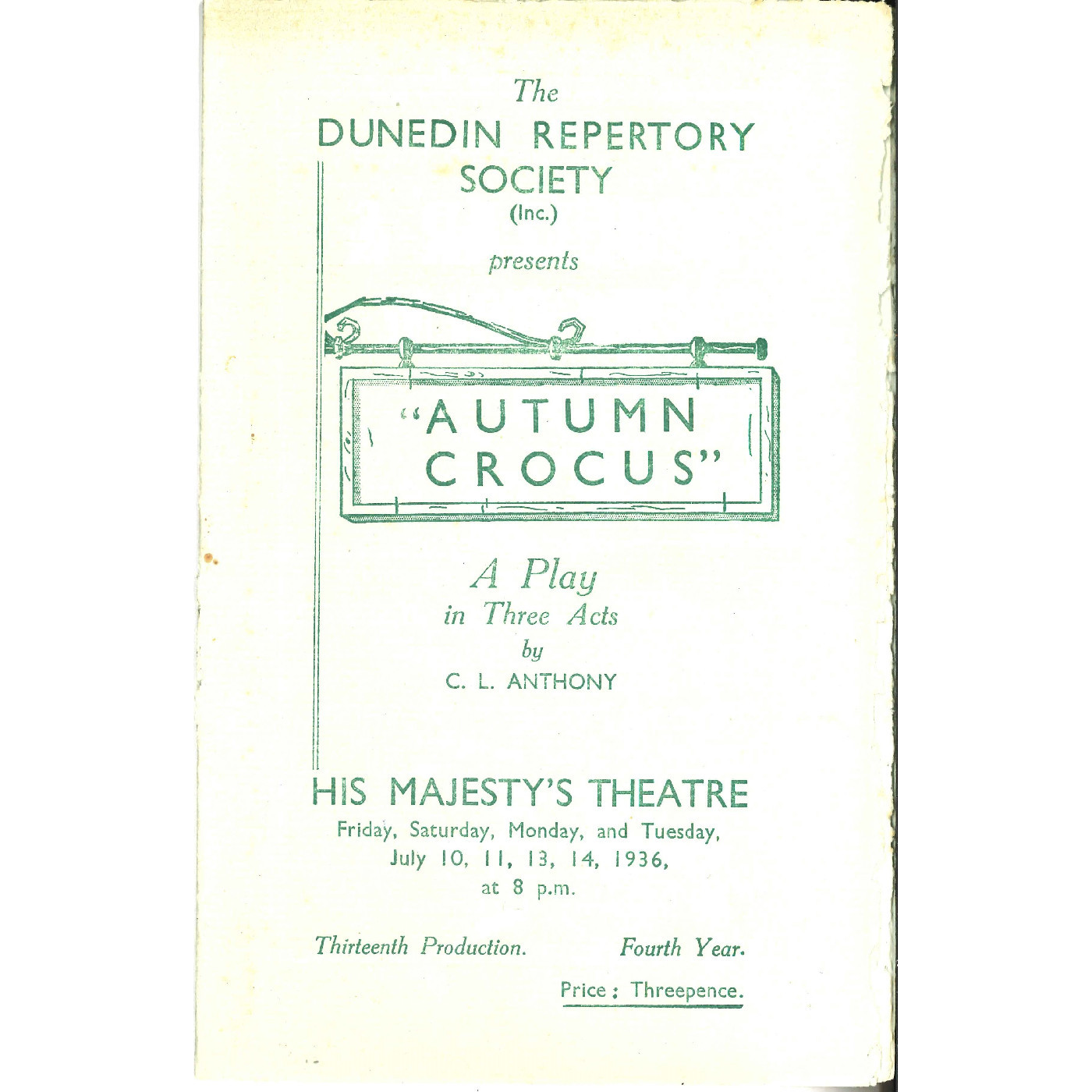 Autumn Crocus: Theatrical Programme