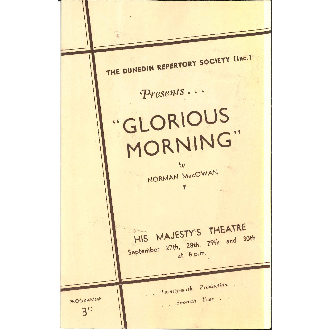 Glorious Morning: Theatrical Programme