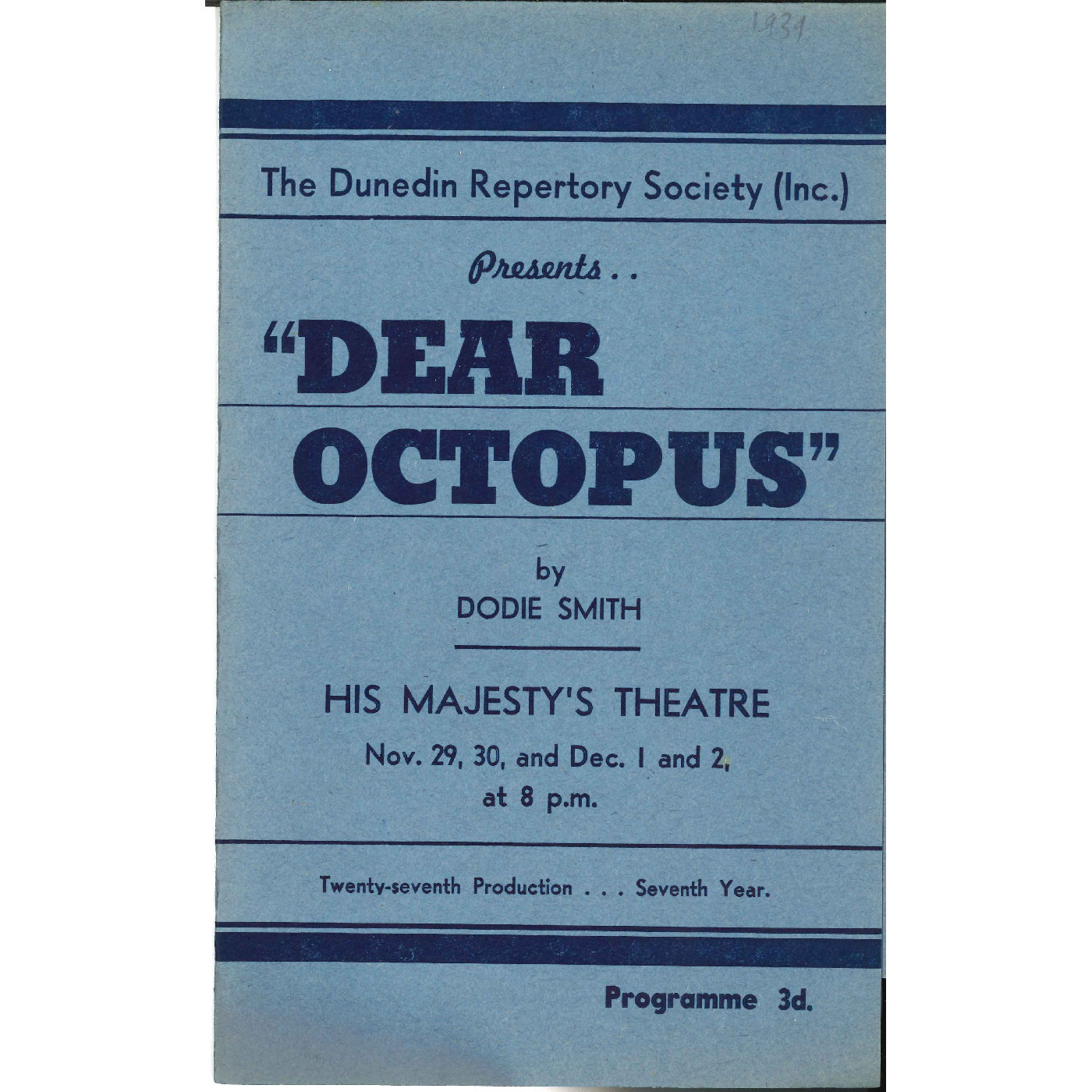 Dear Octopus: Theatrical Programme