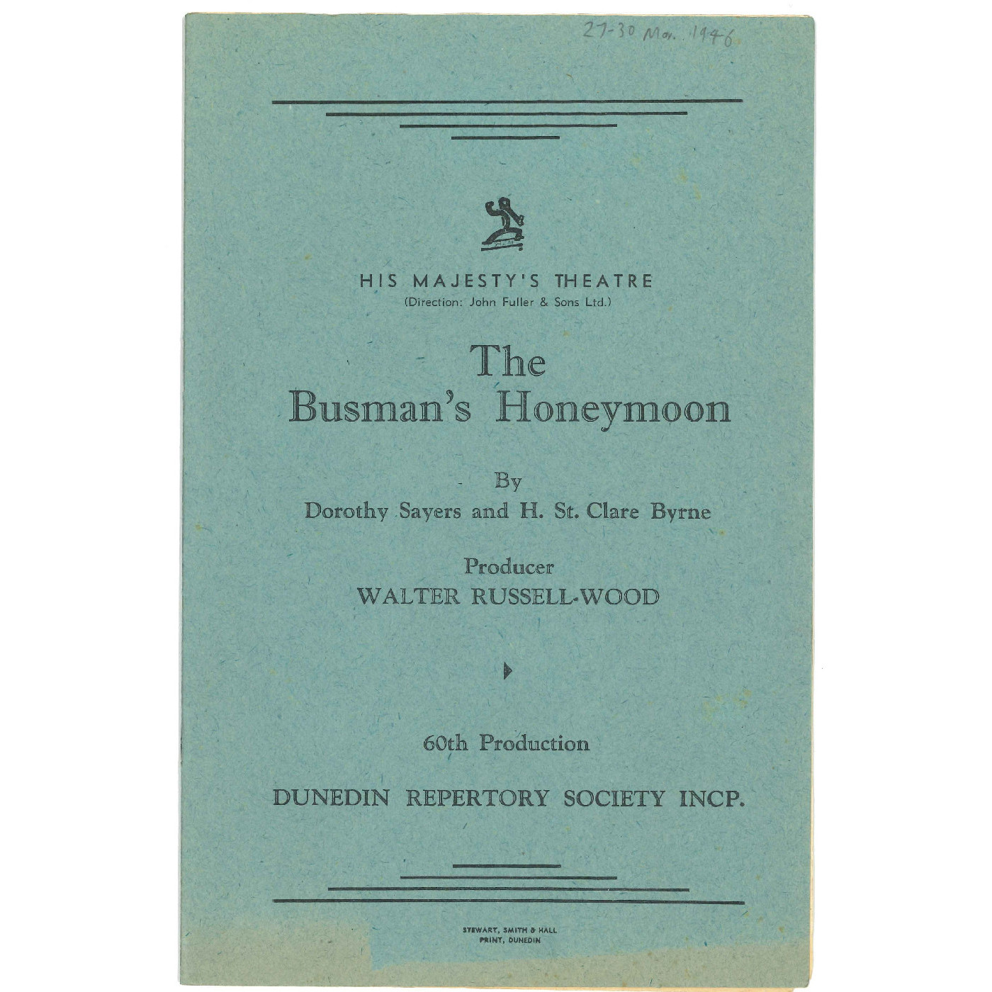 The Busman's Honeymoon: Theatrical Programme
