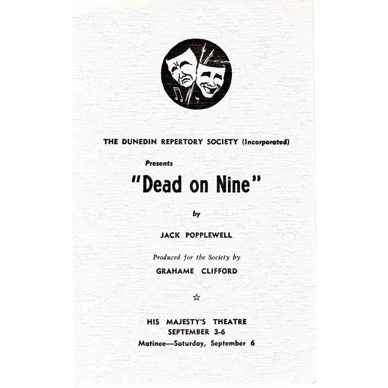Dead on Nine: Theatrical Programme