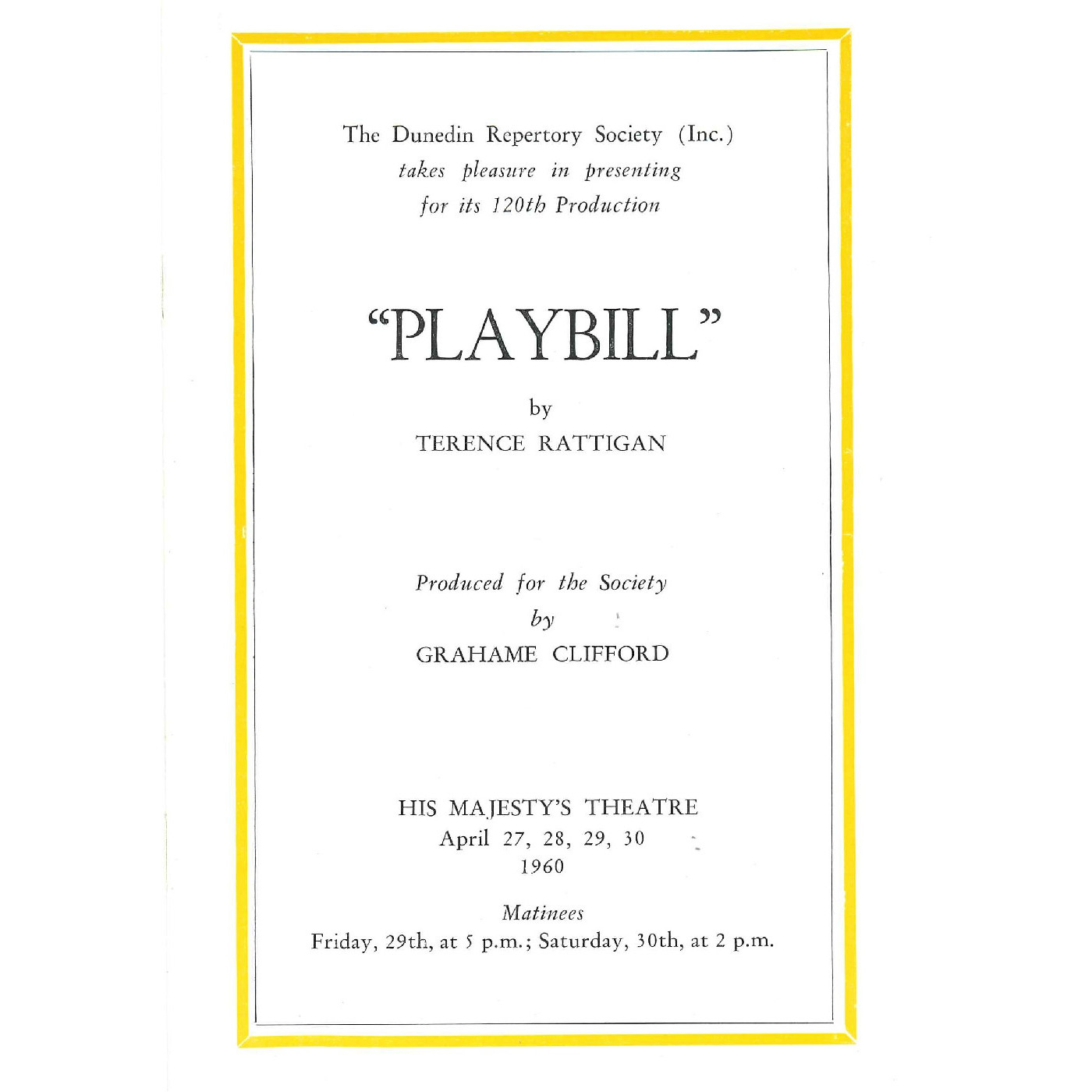 Playbill: The Browning Version and Harlequinade: Theatrical Programme