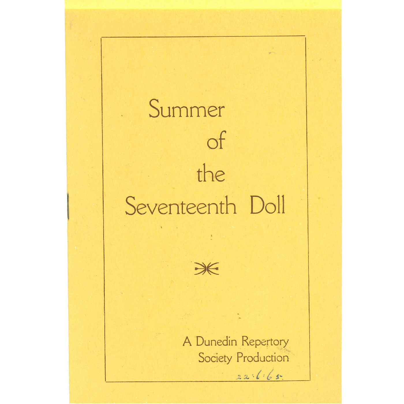 Summer of the Seventeenth Doll: Theatrical Programme