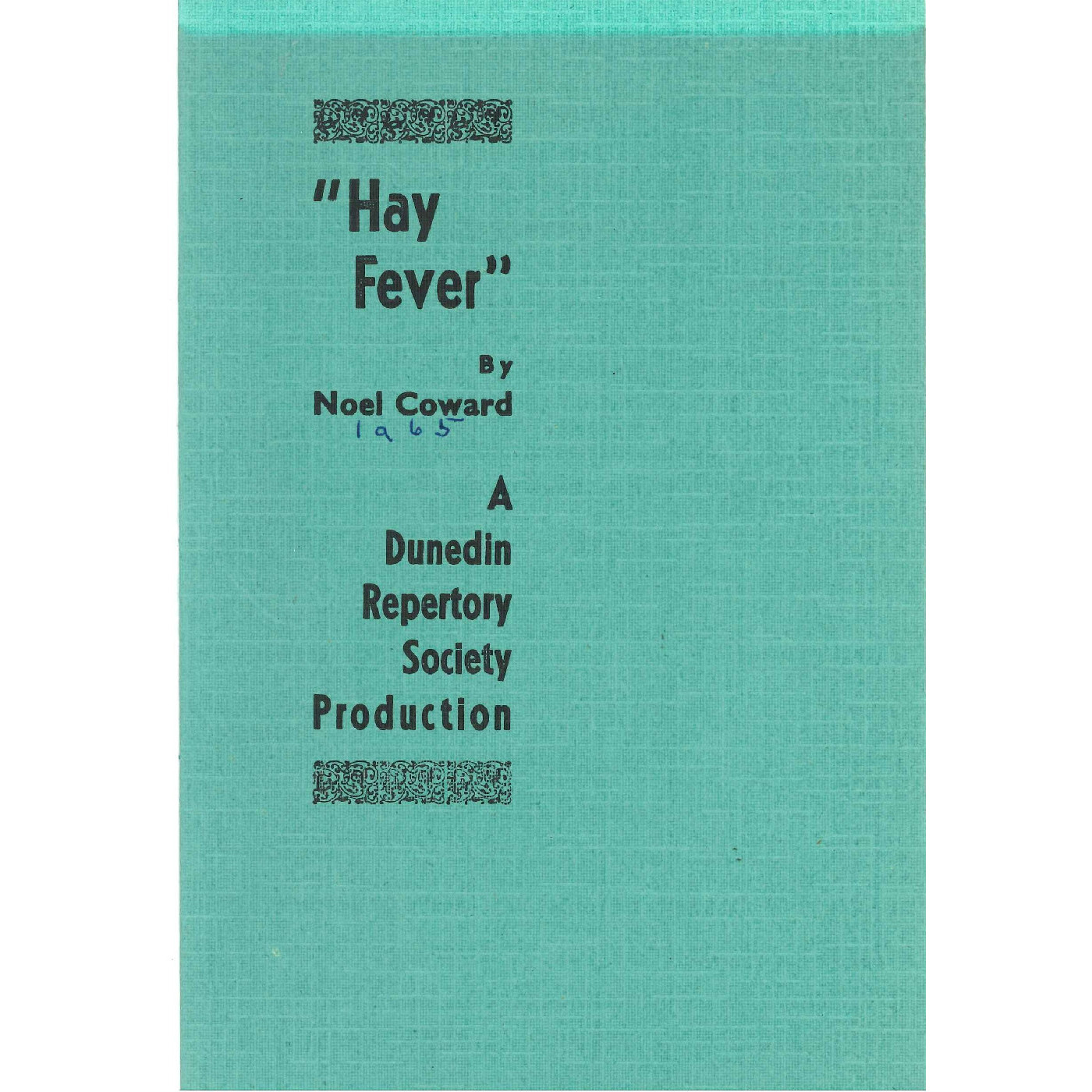 Hay Fever: Theatrical Programme