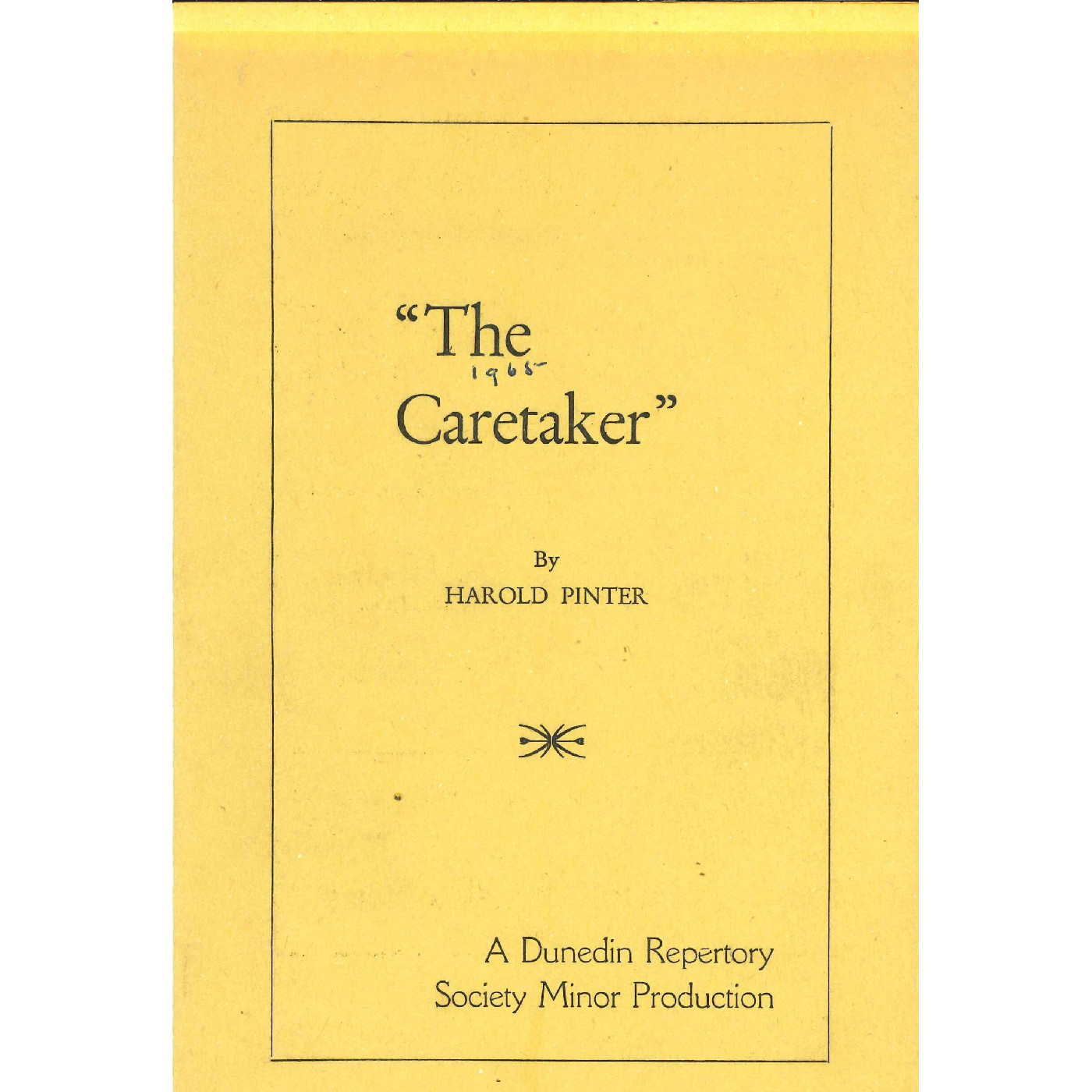 The Caretaker: Theatrical Programme