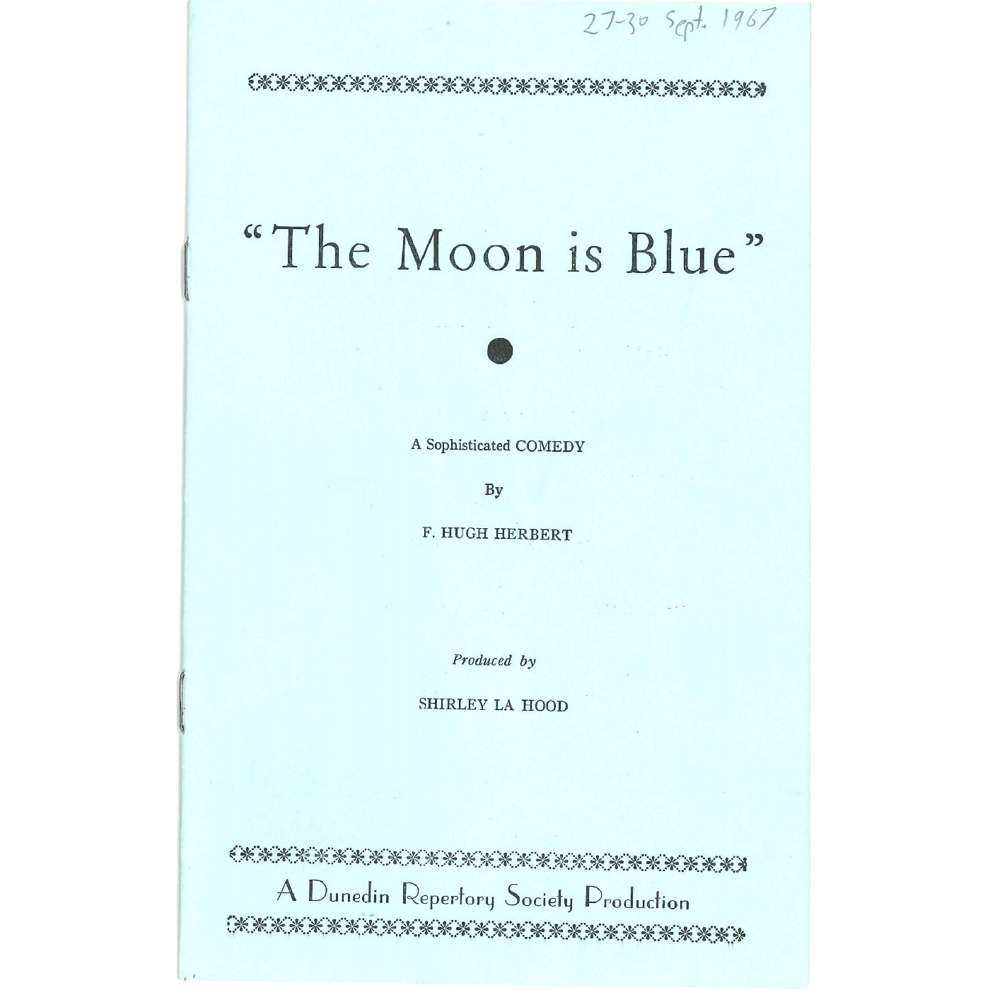 The Moon is Blue: Theatrical Programme