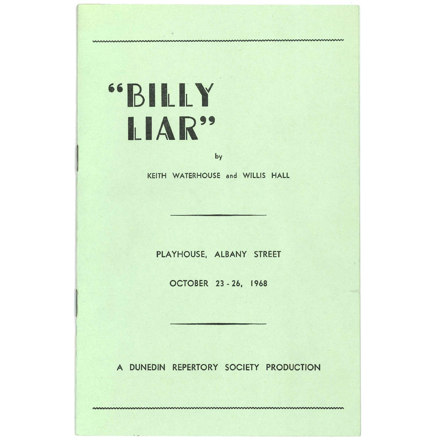Billy Liar: Theatrical Programme