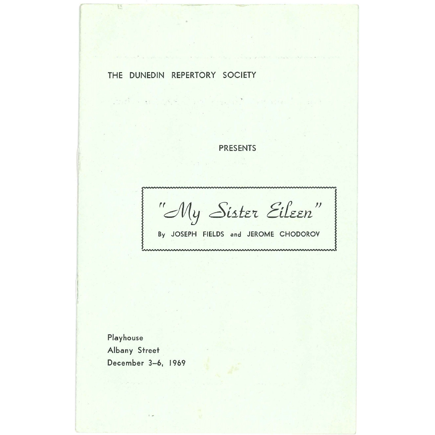 My Sister Eileen: Theatrical Programme