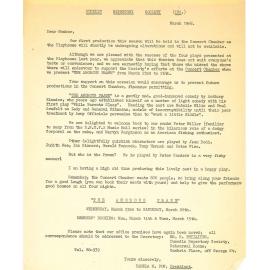 Dunedin Repertory Society form letters to members