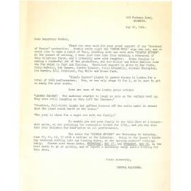 Dunedin Repertory Society form letters to members