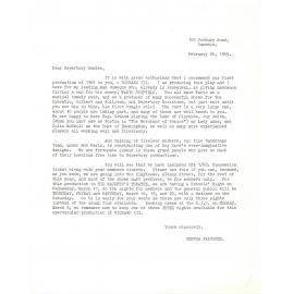 Dunedin Repertory Society form letters to members