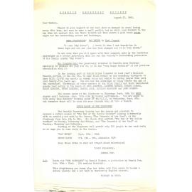 Dunedin Repertory Society form letters to members