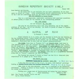 Dunedin Repertory Society form letters to members