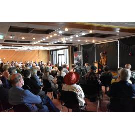 Dunedin Writers' Walk plaque unveiling for OE Middleton and Peter Olds