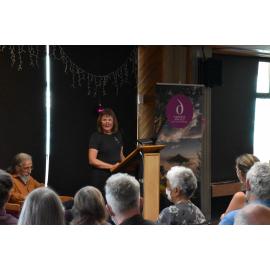 Dunedin Writers' Walk plaque unveiling for OE Middleton and Peter Olds