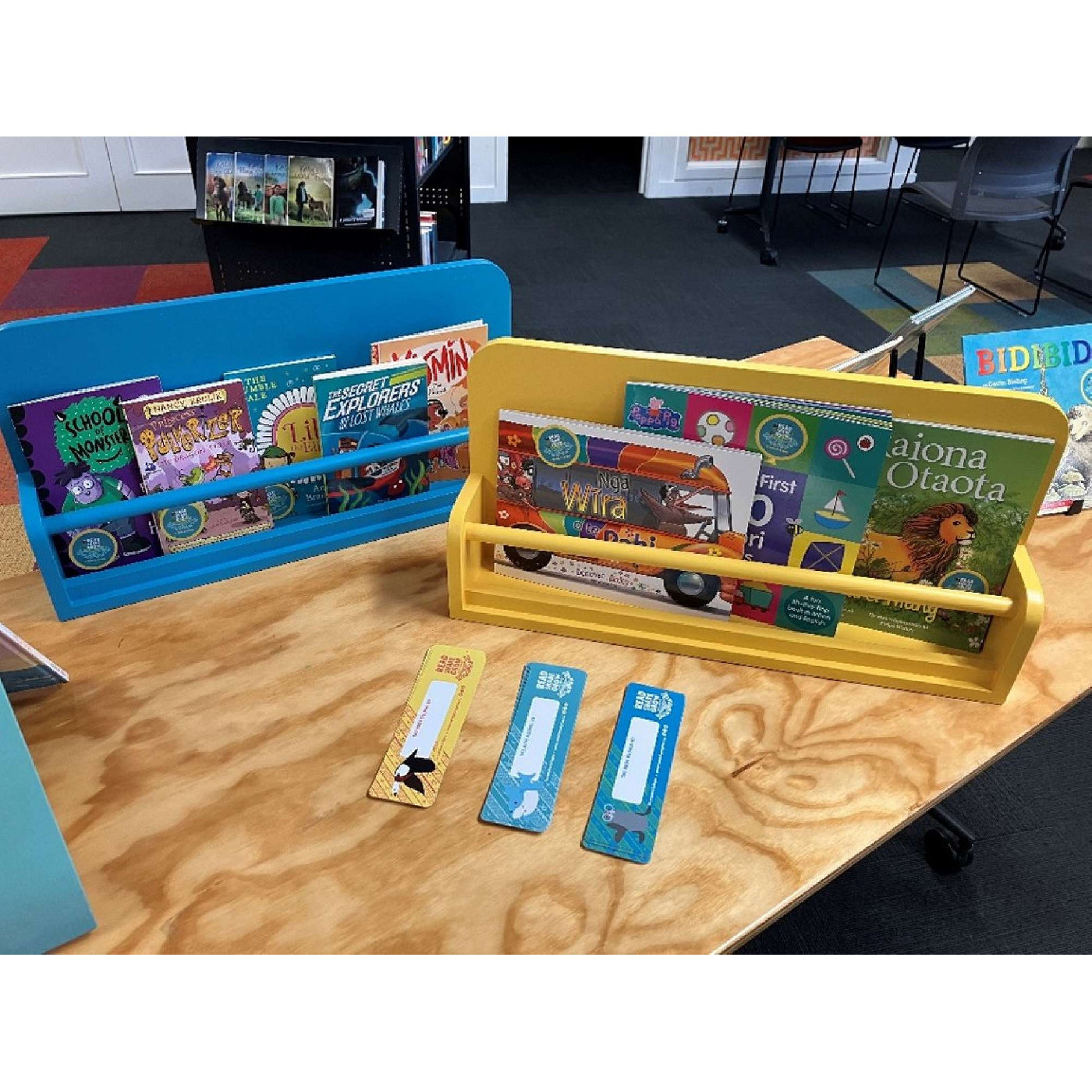 Books and bookshelves for family day