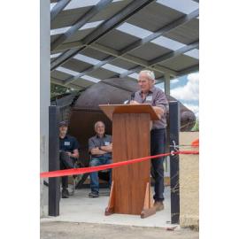 Barry Williams, Chair, Straith Taieri Community Board, Unveiling of the Platypus Submarine