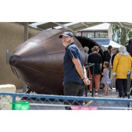 Dr Matthew Schmidt at the unveiling of the Platypus Submarine