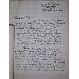 Correspondence from Robin Hyde (Iris Wilkinson) to William Downie Stewart. 14 September, 1936