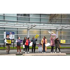 New Zealand Nurses Organisation (NZNO) members on strike in Dunedin