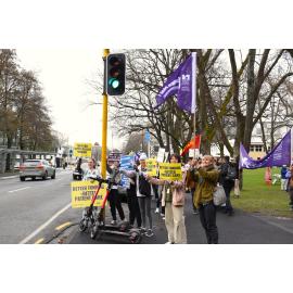 New Zealand Nurses Organisation (NZNO) members on strike in Dunedin