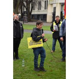 Unite Union members out in support of the nurses