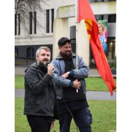 Tertiary Education Union (TEU) members out in support of the nurses