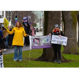 Rail and Maritime Transport Union (RMTU) members out in support of the nurses