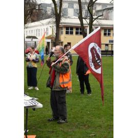 NZ Tramway Union members out in support of the nurses