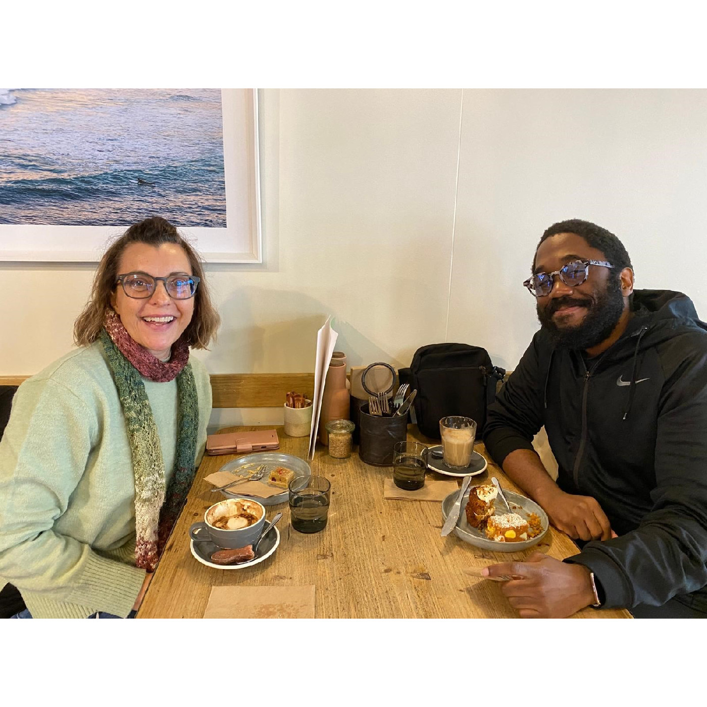 Anne Shelah, City of Literature Project Coordinator and Sihle Ntuli enjoying cake!