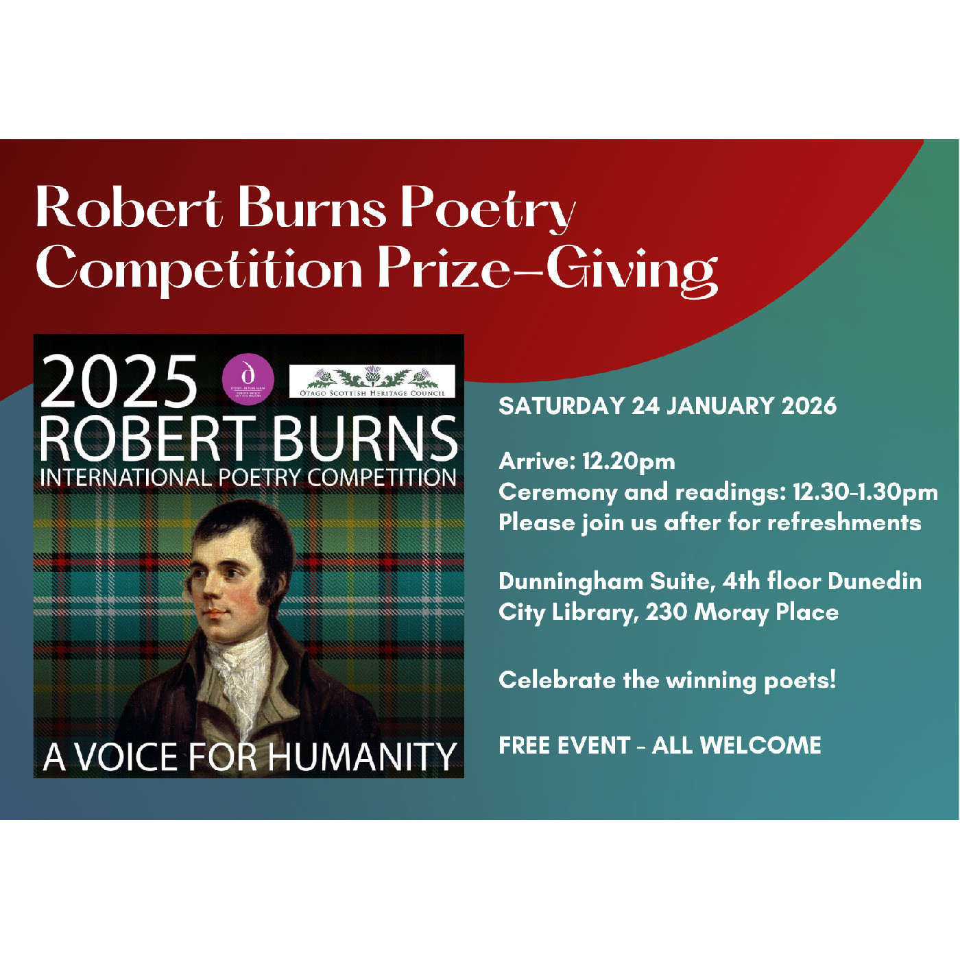 2025 Robbie Burns Poetry Competition Prizegiving 