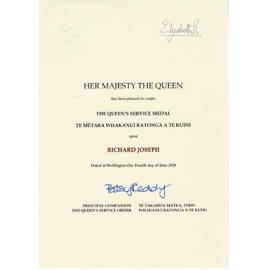 QSM medal certificate 2018