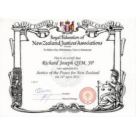 Justice of the Peace certificate 2021