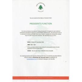 President's function invitation 2016