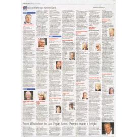 Queens birthday honours 2018 ODT 4 June 2018 