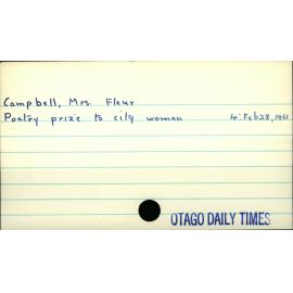 Campbell, Mrs Fleur