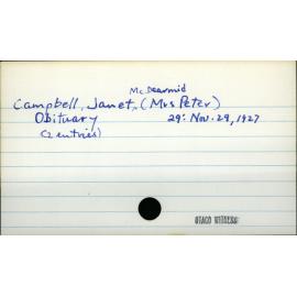 Campbell, Janet McDearmid (Mrs Peter)